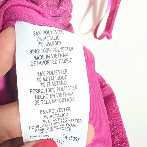 Jump Apparel Y2K Pink Metallic Sparkle Ruched Bodycon Mini Dress - Picture 5 of 7